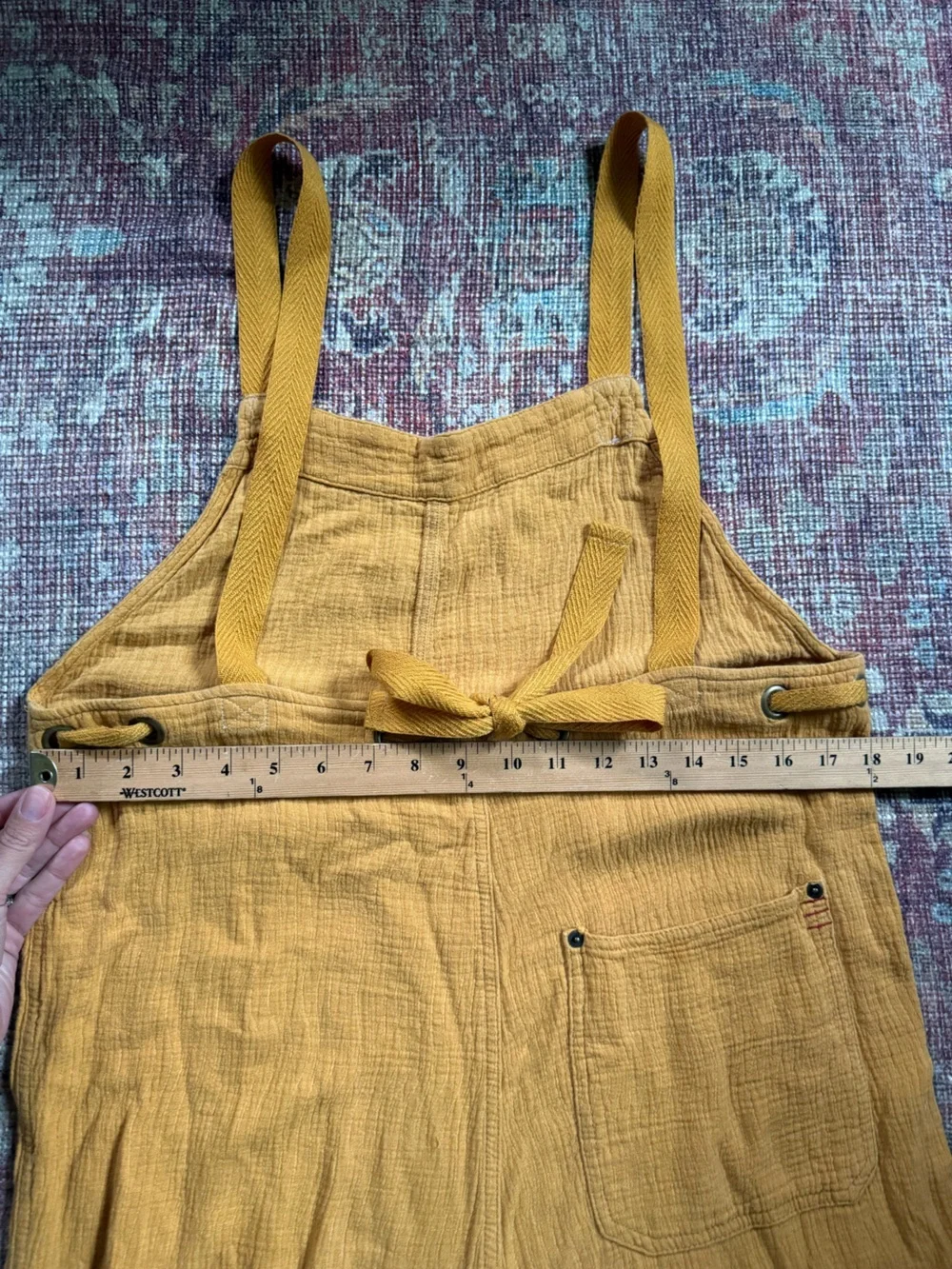 BDG urban outfitters Medium Mustard Yellow Cotton Linen Blend Gauze Overalls